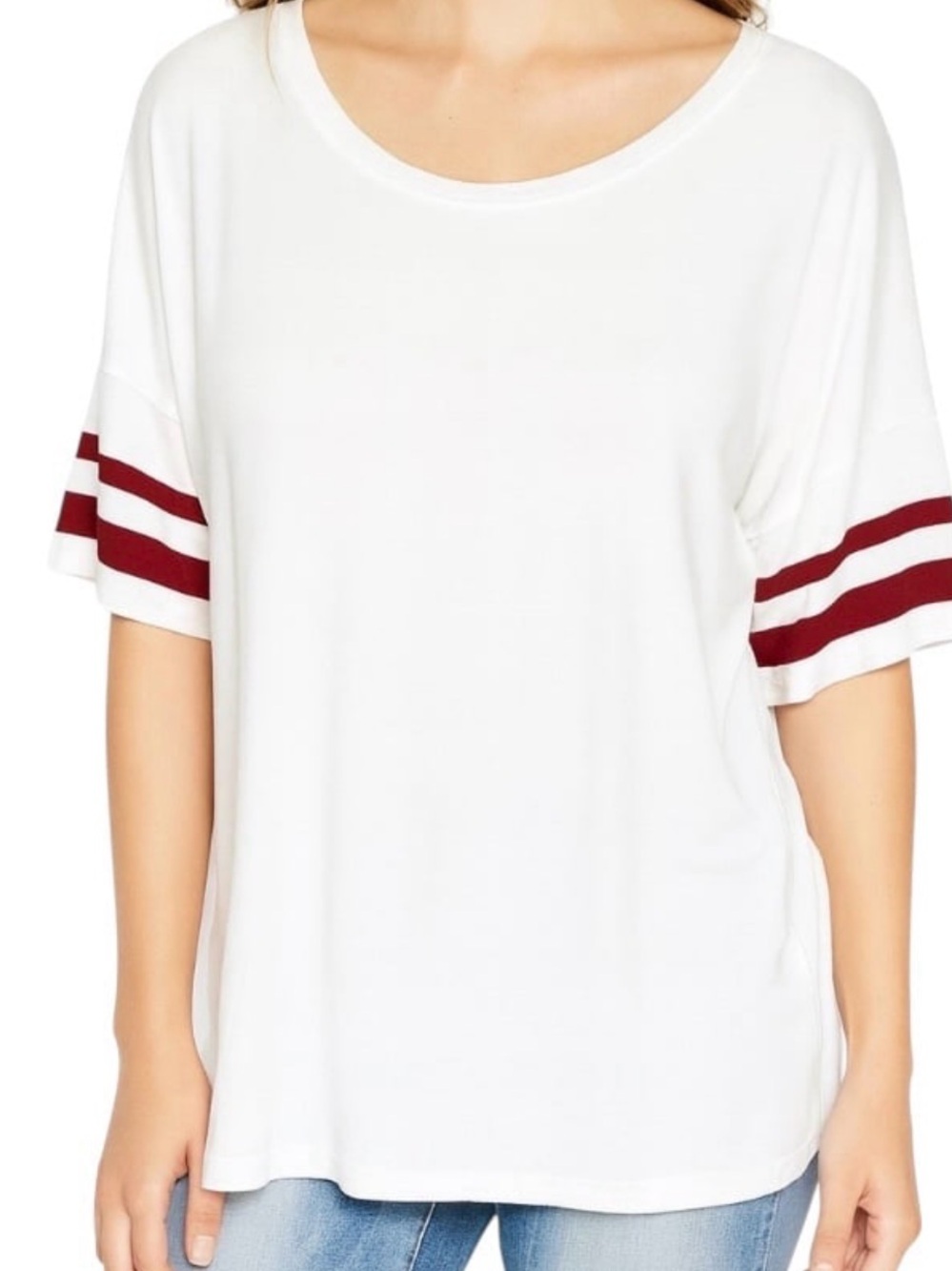 Express Black and White Oversized Baseball Tee